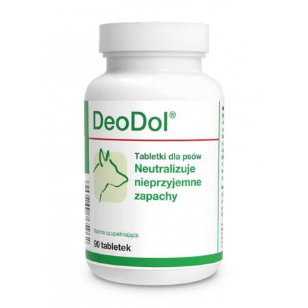 DOLFOS DeoDol Neutralizuje Nieprzyjemne Zapachy Dla Psów 90 Tabletek