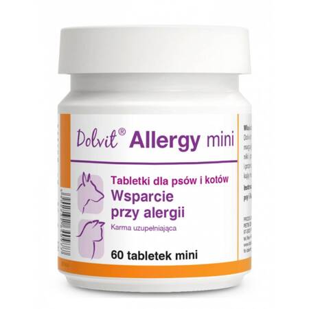 DOLFOS Dolvit Allergy mini Wsparcie Przy Alergii Dla Psów i Kotów 60 Tabletek mini