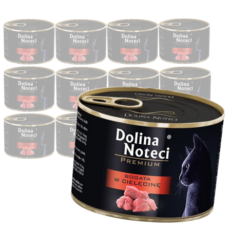 Dolina Noteci PREMIUM 12x185g bogata w cielęcinę Mokra karma dla kota