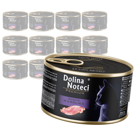 Dolina Noteci Premium 12x185g Mokra Karma Dla Kota Bogata w Królika