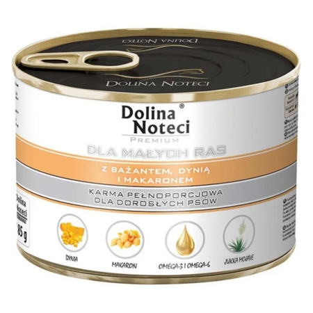 Dolina Noteci Premium 185g Mokra Karma Dla Psów Małych Ras z Bażantem Dynią i Makaronem