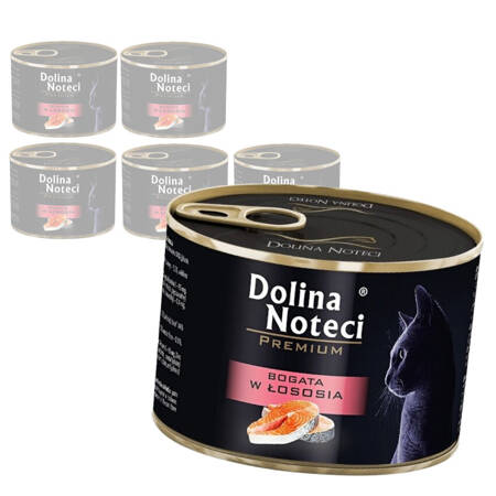 Dolina Noteci Premium 6x185g Bogata W Łososia Mokra Karma Dla Kota