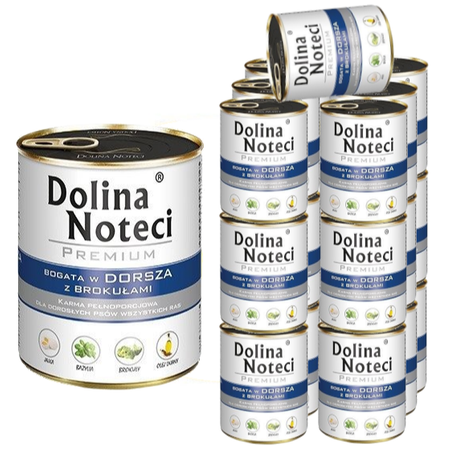 Dolina Noteci Premium Bogata W Dorsza Z Brokułami Puszka 20x800g Mokra Karma Dla Psa