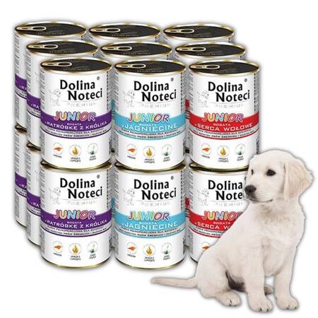 Dolina Noteci Premium Junior Mix Smaków Mokra Karma Dla Szczeniąt 18x400g