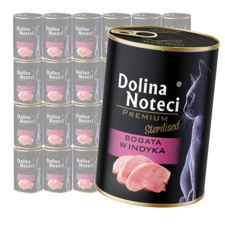 Dolina Noteci Premium Sterilised 24x400g Mokra Karma Dla Kota Po Sterylizacji Bogata w Indyka