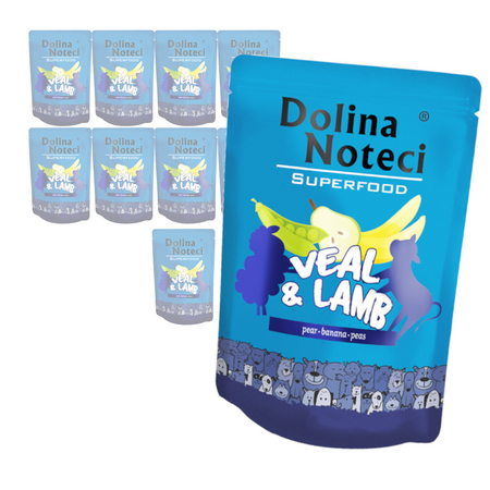 Dolina Noteci Superfood Mokra Karma Dla Psa Cielęcina z Jagnięciną 10x300g