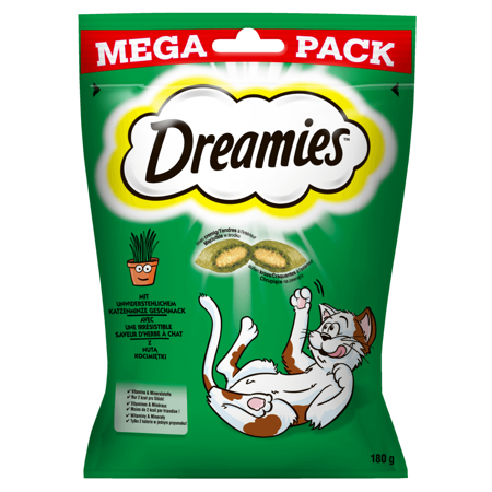 Dreamies Mega Pack 180g Przysmak Dla Kota z Nutą Kocimiętki