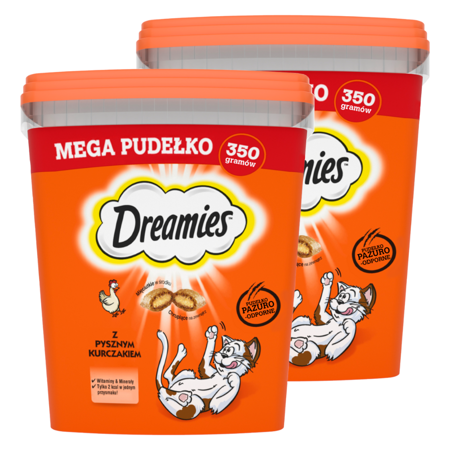 Dreamies Mega Pudełko Przysmak Dla Kota Chrupiące Paszteciki Z Nadzieniem Kurczak 2x350g