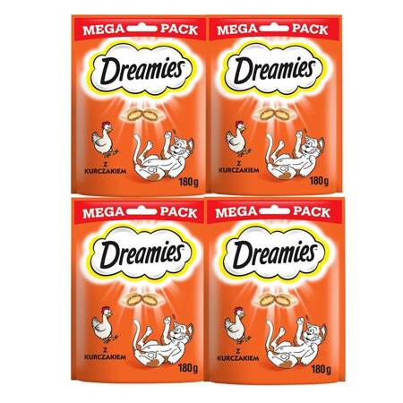 Dreamies Z Kurczakiem Mega Pack 4x180g Przysmak Dla Kota
