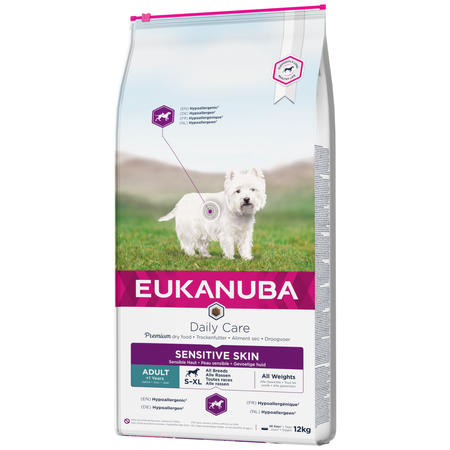 EUKANUBA Adult Daily Care Sensitive Skin 12kg Sucha Karma Dla Dorosłych Psów Wszystkich Ras z Wrażliwą Skórą