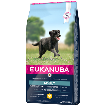 EUKANUBA Adult z Kurczakiem 15kg Sucha Karma Dla Dorosłych Psów Dużych Ras