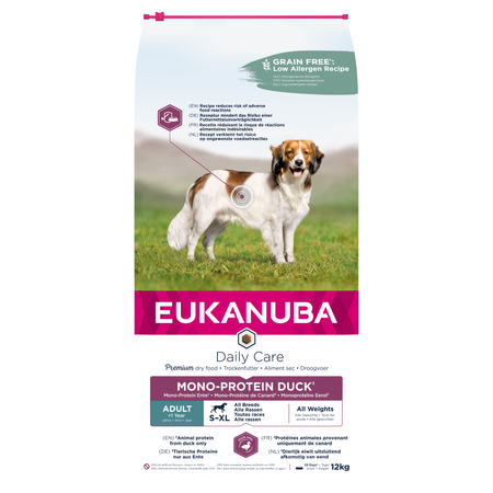 EUKANUBA Daily Care Z Kaczką 12kg Monoproteinowa Sucha Karma Dla Dorosłych Psów Wszystkich Ras