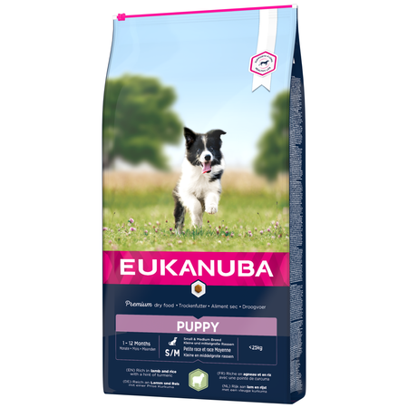 EUKANUBA Puppy z Jagnięciną i Ryżem 12kg Sucha Karma Dla Szczeniąt Małych i Średnich Ras