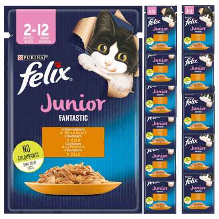 Felix Fantastic Junior Karma Dla Kociąt Kurczak W Galaretce Saszetka 12x85g