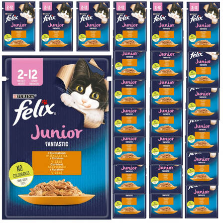 Felix Fantastic Junior Karma Dla Kociąt Kurczak W Galaretce Saszetka 24x85g