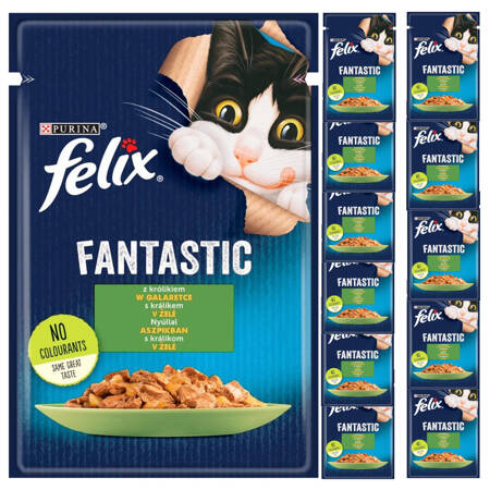 Felix Fantastic Karma Dla Kotów Królik W Galaretce Saszetka 12x85g