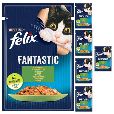 Felix Fantastic Karma Dla Kotów Królik W Galaretce Saszetka 6x85g