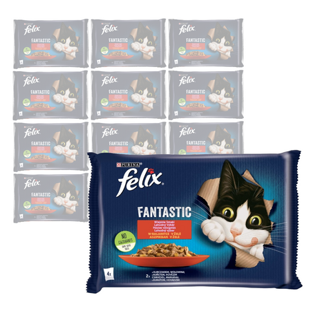 Felix Fantastic Karma Dla Kotów Wiejskie Smaki W Galaretce 12x340g (48x85g) Kurczak Wołowina