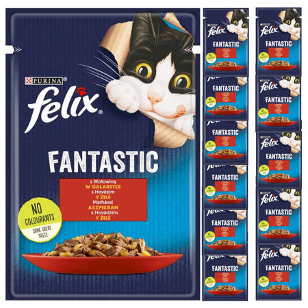 Felix Fantastic Karma Dla Kotów Wołowina W Galaretce Saszetka 12x85g