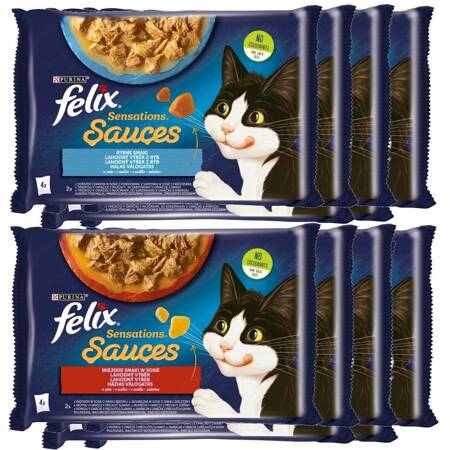 Felix Sensations Sauce Karma Dla Kotów Wiejskie i Rybne Smaki W Sosie 12x340g (48x85g)