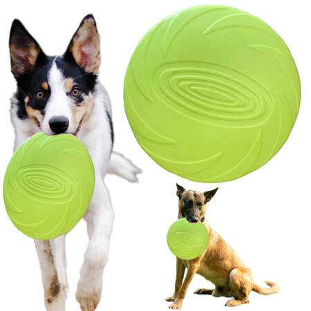 Frisbee Gumowa Zabawka Dla Psa Latający Dysk Kolor Zielony Średnica 18cm