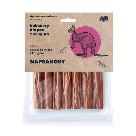 Happy Snacky NAPSANOSY Z KANGURA 7 szt. - naturalny przysmak, przekąska dla psa