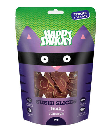 Happy Snacky Przysmak Dla Kota Plasterki Sushi Z Tuńczyka 80g