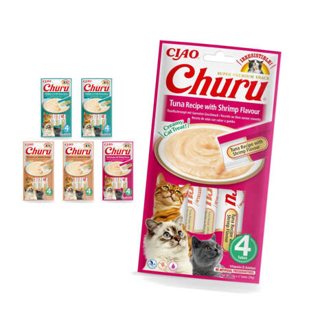 Inaba Cat Churu 24x14g Kremowy Przysmak Dla Kota Pasta Mix Smaków