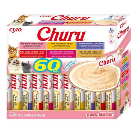 Inaba Cat Churu 60x14g (840g) Kremowy Przysmak Dla Kota Pasta Mix Z Tuńczykiem