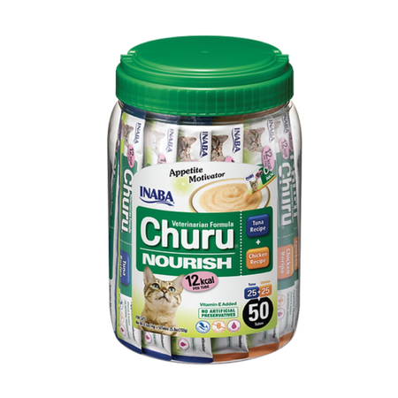 Inaba Cat Churu Veterinarian Formula Nourrish 50x14g (700g) Przysmak Dla Kota z Tuńczykiem i Kurczakiem