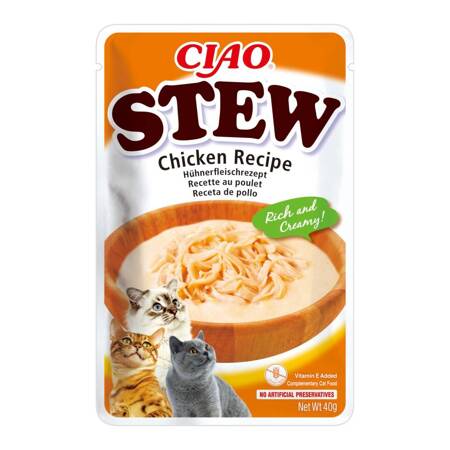 Inaba Cat Ciao Stew 40g Uzupełniająca Karma Dla Kota Potrawka z Kurczakiem