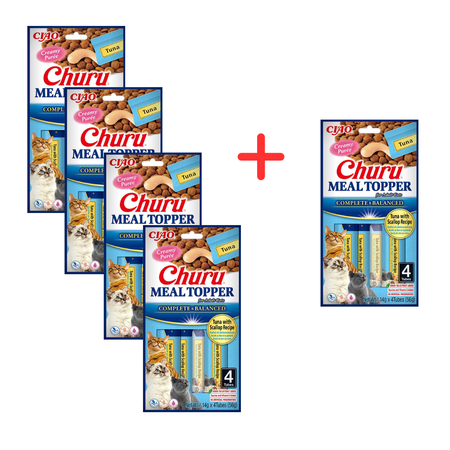 Inaba Cat Meal Topper 5x56g Kremowy Przysmak Dla Kota Pasta z Tuńczykiem i Przegrzebkami 4+1 GRATIS