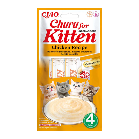 Inaba Churu Kitten 4x14g (56g) Kremowy Przysmak Dla Kociąt Pasta Z Kurczakiem