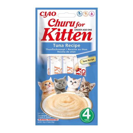 Inaba Churu Kitten 4x14g (56g) Kremowy Przysmak Dla Kociąt Pasta Z Tuńczykiem