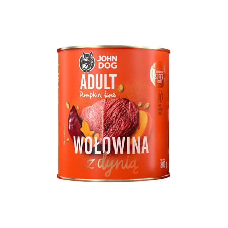 JOHN DOG Karma Mokra Dla Psa Pumpkin Line Wołowina z Dynią 800g