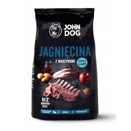 John Dog ADULT JAGNIĘCINA Z WARZYWAMI LIGHT 3kg - sucha karma dla psów