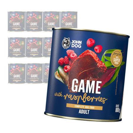 John Dog Berry Line Dziczyzna Z Malinami 12x800g Mokra Karma Dla Dorosłych Psów