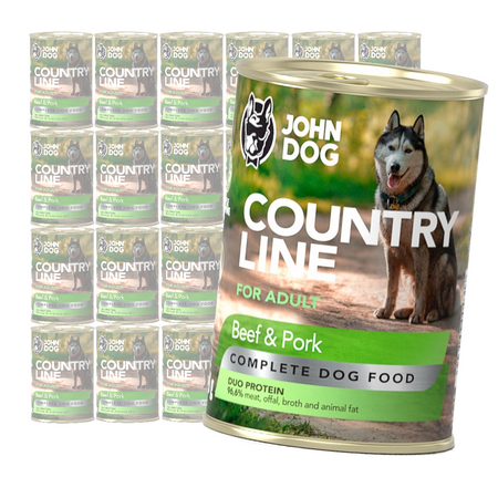 John Dog Country Line Mokra Karma Dla Dorosłych Psów Wołowina Z Wieprzowiną 24x400g