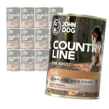 John Dog Country Line Mokra Karma Dla Dorosłych Psów Z Kaczką 12x400g