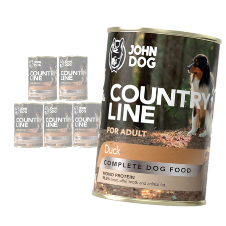 John Dog Country Line Mokra Karma Dla Dorosłych Psów Z Kaczką 6x400g