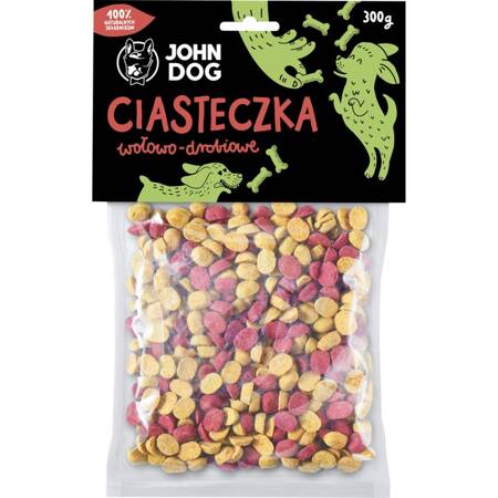 John Dog Przysmak Treningowy Dla Psa Ciasteczka Wołowo-Drobiowe 300g