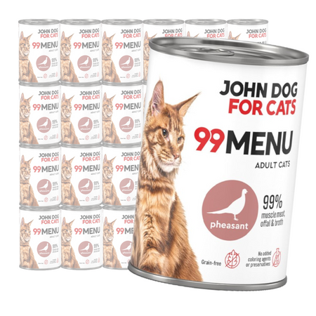 John Dog for Cats 99 Menu Mokra Karma Dla Dorosłych Kotów Z Bażantem 24x400g