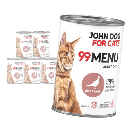 John Dog for Cats 99 Menu Mokra Karma Dla Dorosłych Kotów Z Bażantem 6x400g