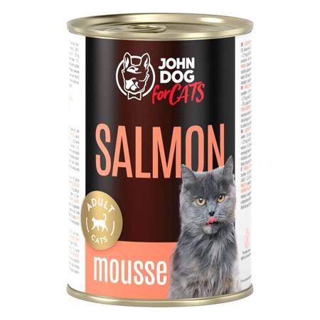 John Dog for Cats Mus z Łososiem 400g Bezzbożowa Mokra Karma Dla Kota