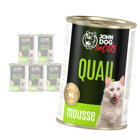 John Dog for Cats Mus z Przepiórką 6x400g Bezzbożowa Mokra Karma Dla Kota