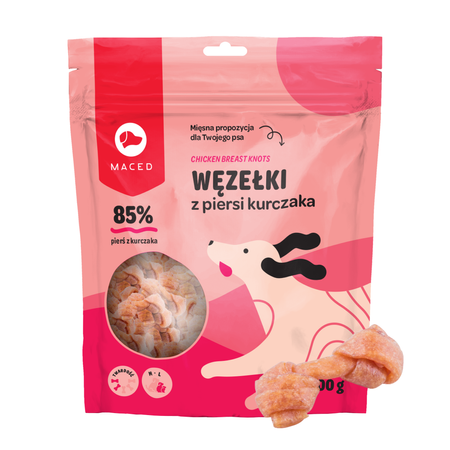 MACED MIĘKKI WĘZEŁ KURCZAK 6CM 500G, Smakołyk gryzak dentystyczny dla psa 