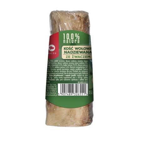 Maced 100% Natura Kość Wołowa Nadziewana ze Żwaczem 150g Naturalny Przysmak dla Psa