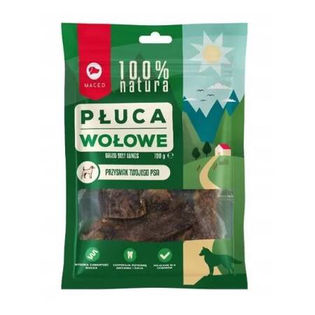 Maced 100% Natura Płuca Wołowe 100g Przysmak Suszony Dla Psa