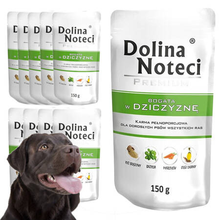 Mokra Karma Dla Psa Dolina Noteci Premium Bogata W Dziczyznę Saszetka 10x150g