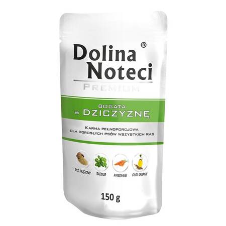 Mokra Karma Dla Psa Dolina Noteci Premium Bogata W Dziczyznę Saszetka 150g